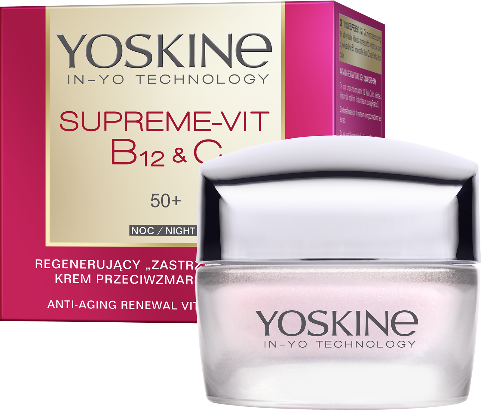 YOSKINE SUPREME-VIT B12&C Regenerujący zastrzyk witamin krem przeciwzmarszczkowy na noc 50+
