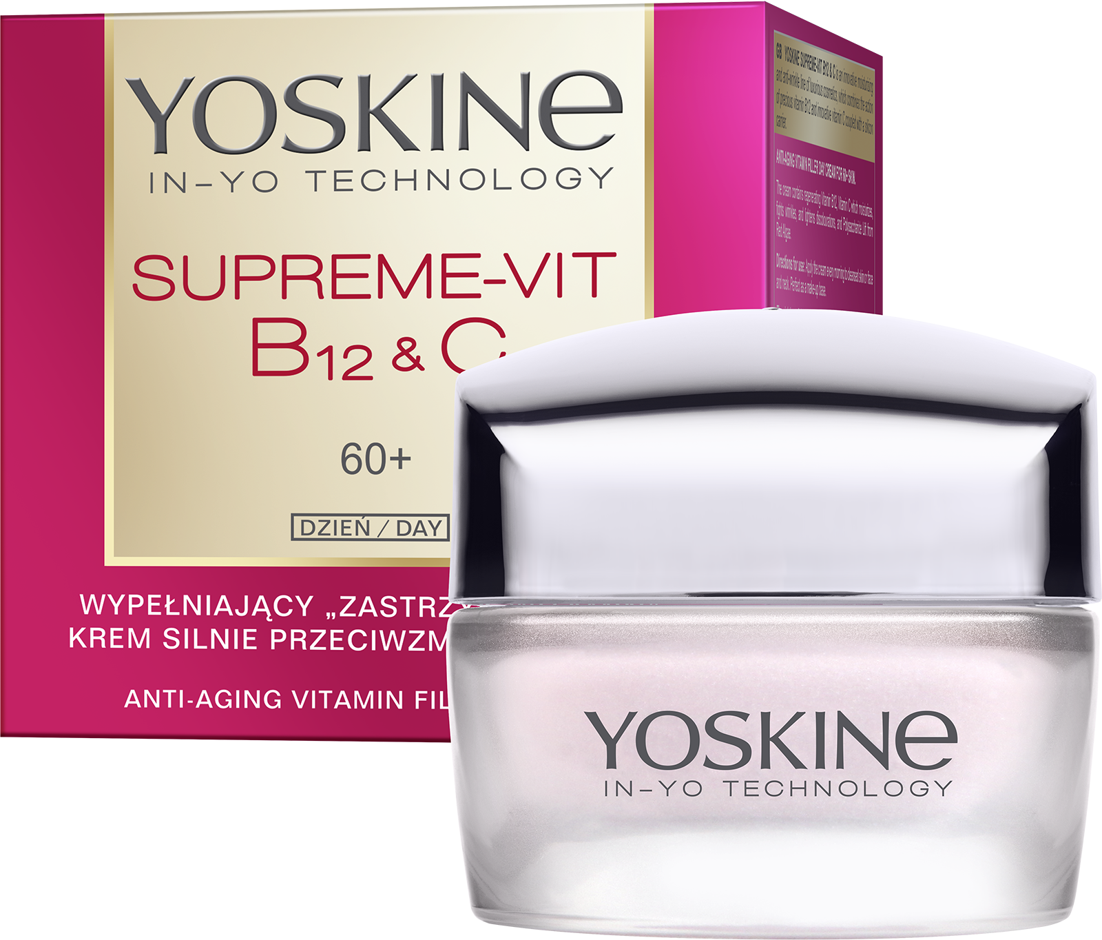 YOSKINE SUPREME-VIT B12&C Wypełniający zastrzyk witamin krem silnie przeciwzmarszczkowy na dzień 60+