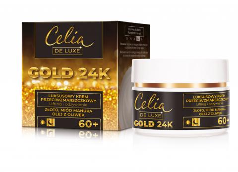 Celia De Luxe GOLD 24k  Luksusowy krem przeciwzmarszczkowy 60+  LIFTING i ODŻYWIENIE