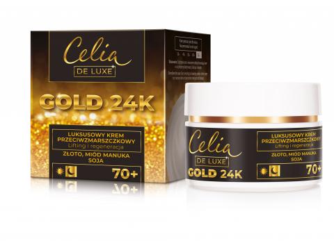 Celia De Luxe GOLD 24k  Luksusowy krem przeciwzmarszczkowy 70+  LIFTING i REGENERACJA