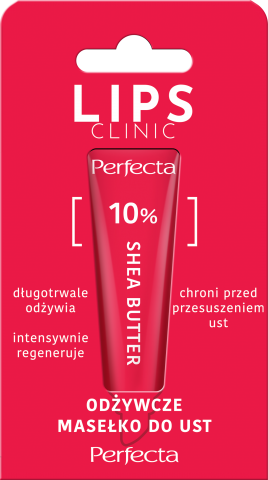 PERFECTA LIPS CLINIC Odżywcze masełko do ust 10% SHEA BUTTER