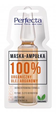 PERFECTA   MASKA-AMPUŁKA  100% organiczny olej arganowy  ODŻYWIENIE I REGENERACJA
