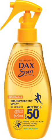  DAX SUN ACTIVE+ Transparentny spray do opalania SPF50 