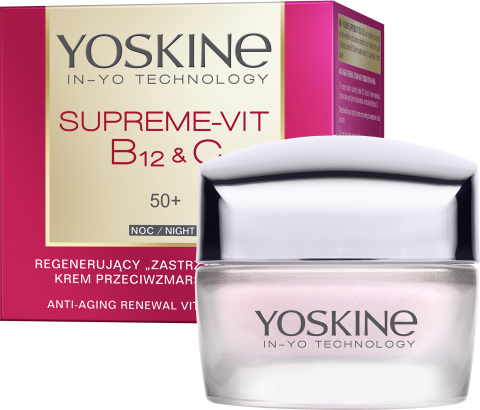 YOSKINE SUPREME-VIT B12&C Regenerujący zastrzyk witamin krem przeciwzmarszczkowy na noc 50+
