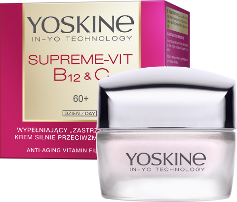YOSKINE SUPREME-VIT B12&C Wypełniający zastrzyk witamin krem silnie przeciwzmarszczkowy na dzień 60+