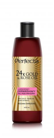 PERFECTA 24k GOLD & ROSE OIL Luksusowy odświeżający żel pod prysznic Różana Świeżość