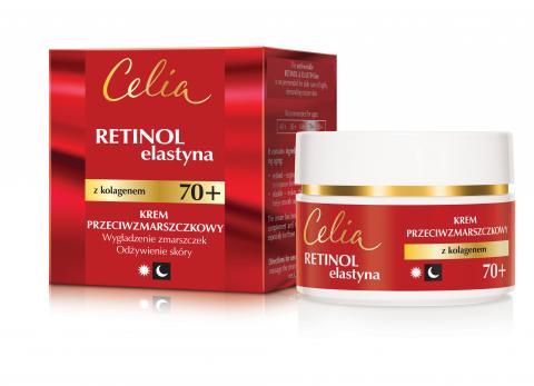 CELIA RETINOL & ELASTYNA Krem przeciwzmarszczkowy z kolagenem na dzień i na noc 70+