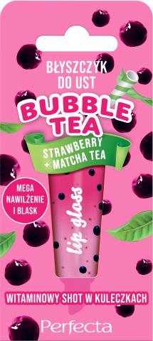 PERFECTA BUBBLE TEA Błyszczyk do ust Strawberry + Matcha Tea