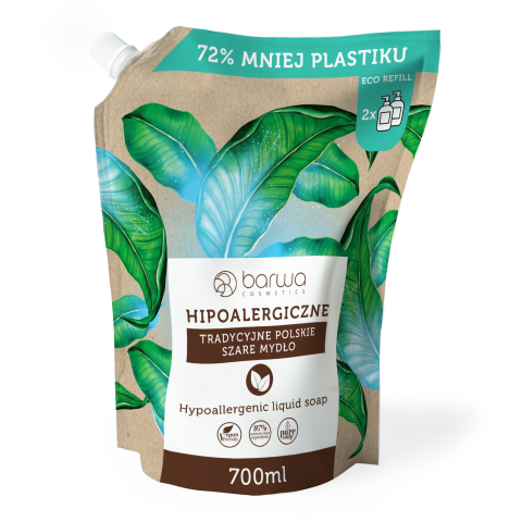 BARWA HIPOALERGICZNE TRADYCYJNE POLSKIE SZARE MYDŁO W PŁYNIE REFILL