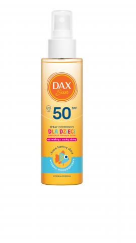 NOWOŚĆ 2025! DAX SUN SPRAY OCHRONNY SPF 50 DLA DZIECI POWYŻEJ 6. MIESIĄCA ŻYCIA