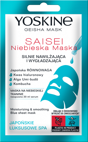 NOWOŚĆ 2025! YOSKINE GEISHA MASK NIEBIESKA MASKA SAISEI