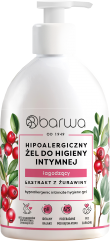 BARWA HIPOALERGICZNY ŻEL DO HIGIENY INTYMNEJ Z EKSTRAKTEM Z ŻURAWINY łagodzący
