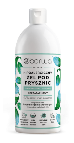 BARWA HIPOALERGICZNY ŻEL POD PRYSZNIC BEZZAPACHOWY skóra wrażliwa