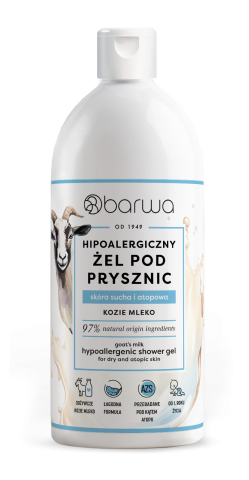 BARWA HIPOALERGICZNY ŻEL POD PRYSZNIC KOZIE MLEKO skóra sucha i atopowa