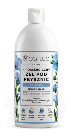 BARWA HIPOALERGICZNY ŻEL POD PRYSZNIC Z EKSTRAKTEM Z LNU skóra sucha