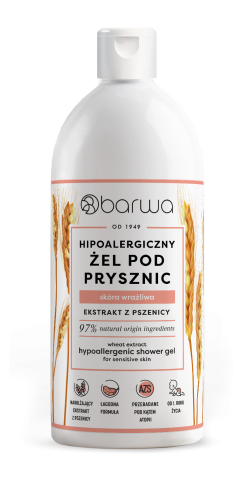 BARWA HIPOALERGICZNY ŻEL POD PRYSZNIC Z EKSTRAKTEM Z PSZENICY skóra wrażliwa