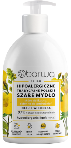 BARWA COSMETICS HIPOALERGICZNE TRADYCYJNE POLSKIE SZARE MYDŁO W PŁYNIE WIESIOŁEK skóra delikatna 