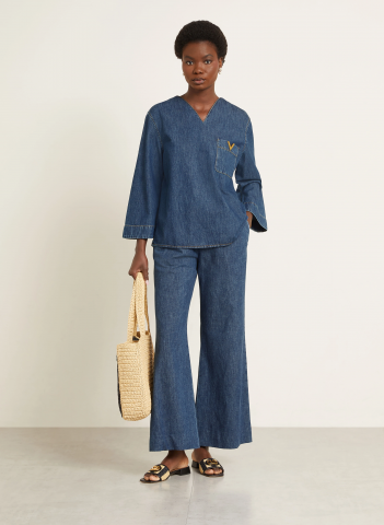 BREUNINGER.COM_VALENTINO_Bluzka SOLID w stylu jeansowym_5 930 zł_1