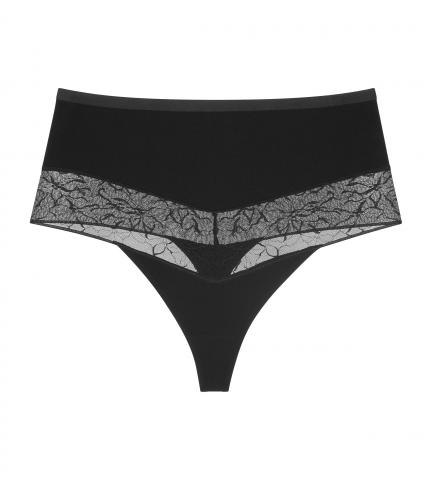 TRIUMPH_Comfort Contour Highwaist String_Black_120 zł