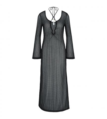 TRIUMPH_Beach MyWear Crochet Long Dress_Black_200 zł
