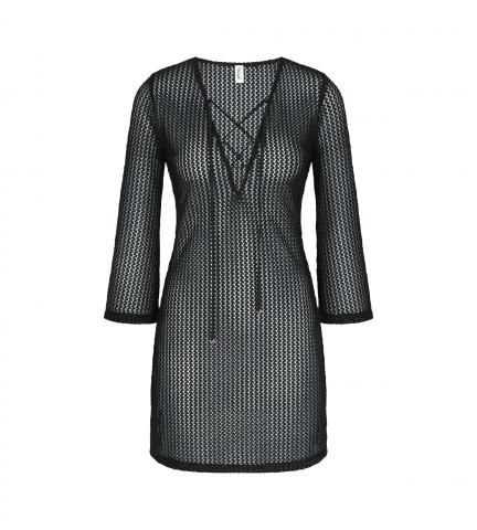 TRIUMPH_Beach MyWear Crochet Short Dress_Black_180 zł