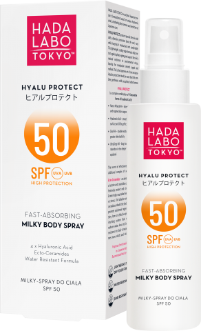 HADA LABO TOKYO HYALU PROTECT Milky-spray do ciała SPF 50